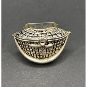 Baskets Silver-plated Napkin Rings Holder Lot of 4 Heavy